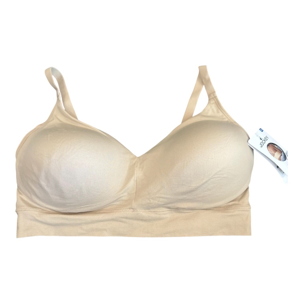 Jockey Womens XL Nude Seamless Bralette Adjustable Cross Back Straps New